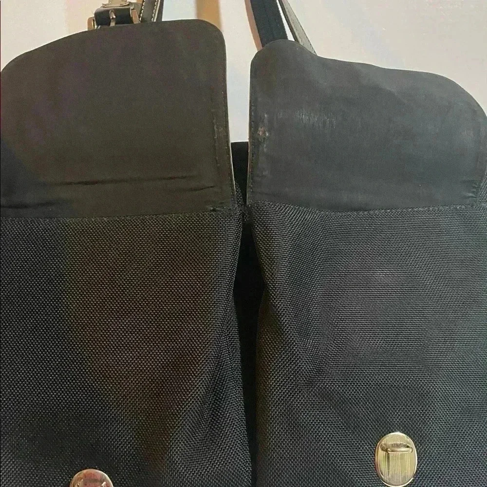 Jack Georges  unisex black canvas briefcase bag